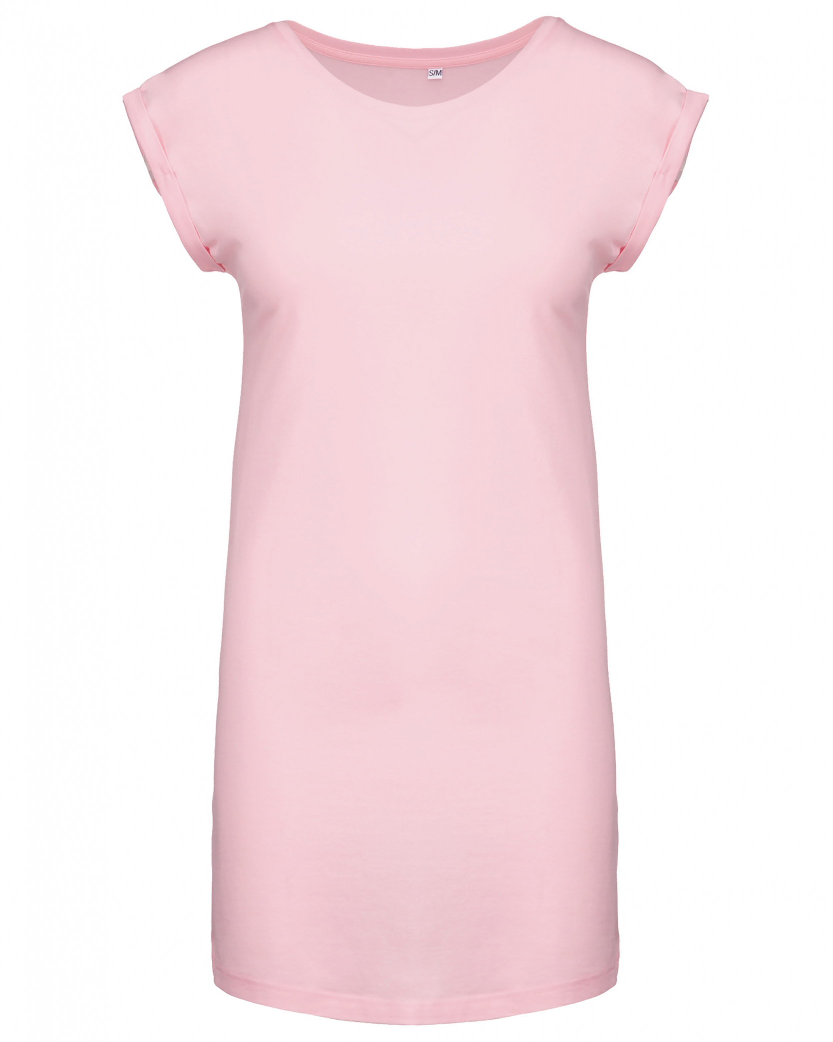 Dámské dlouhé tričko - šaty Barva: světle růžová, Velikost: L/XL