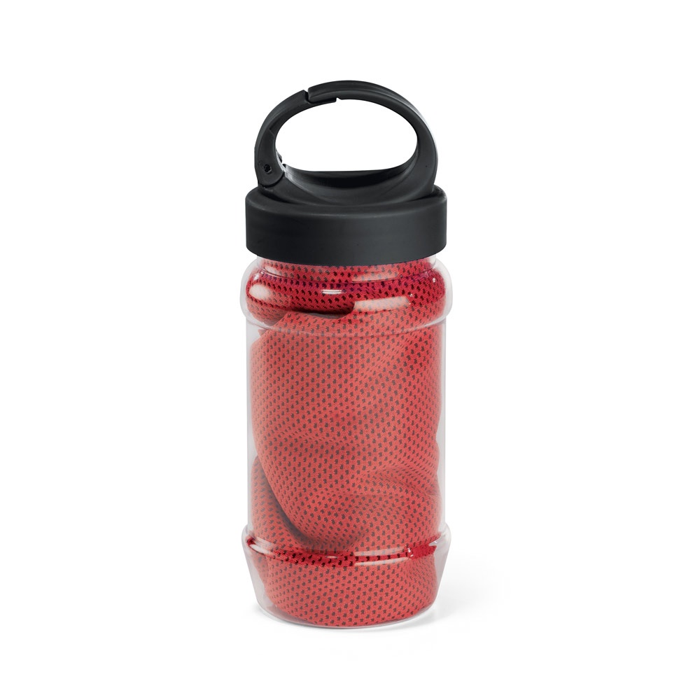 Sportovní ručník s obalem ve tvaru láhve ARTX PLUS Barva: červená