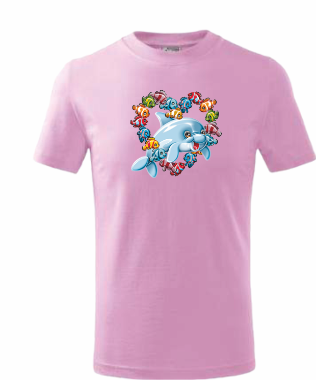 Tričko dětské DELFÍN Barva: růžová, Velikost: 110 cm/4 roky