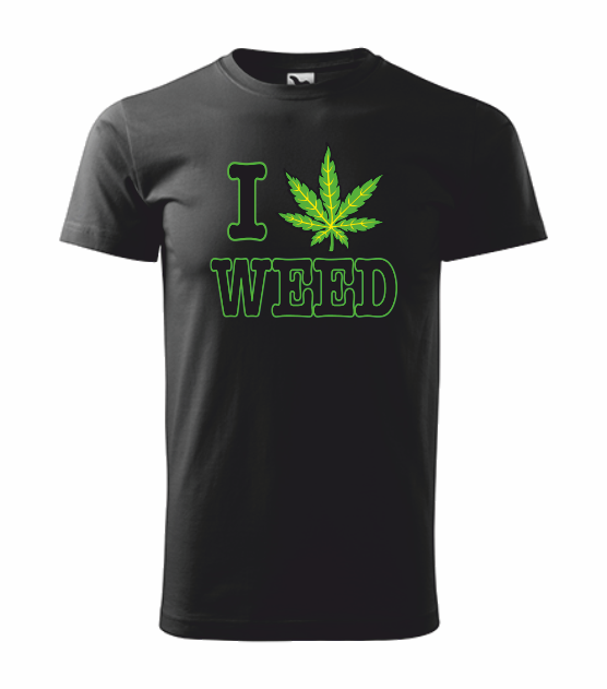 Tričko pánské I LOVE WEED Barva: černá, Velikost: 3XL