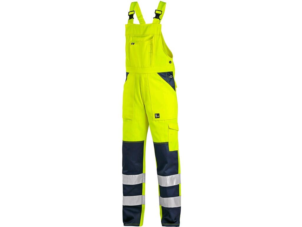 Laclové reflexní kalhoty CXS NORWICH Barva: žlutá-námořní modrá, Velikost: 56