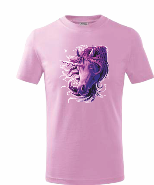 Tričko dětské JEDNOROŽEC 2 Barva: růžová, Velikost: 134 cm/8 let