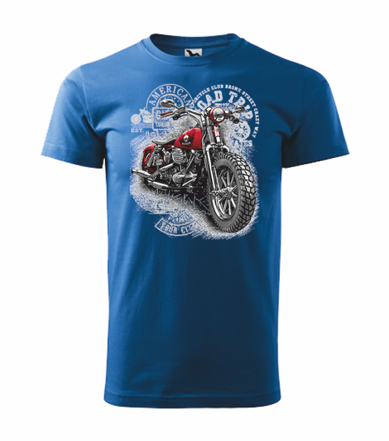 Tričko pánské MOTORKA CHOPPER Barva: azurově modrá, Velikost: S