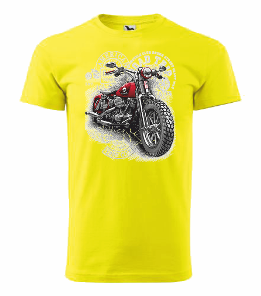Tričko pánské MOTORKA CHOPPER Barva: citrónová, Velikost: XS