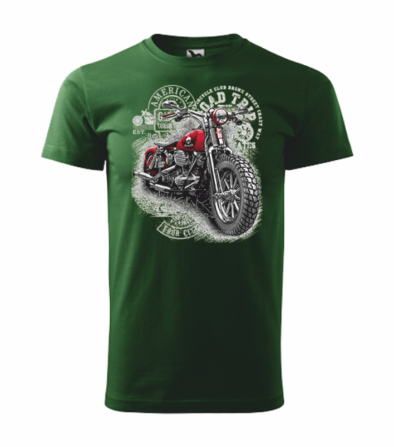 Tričko pánské MOTORKA CHOPPER Barva: lahvově zelená, Velikost: M