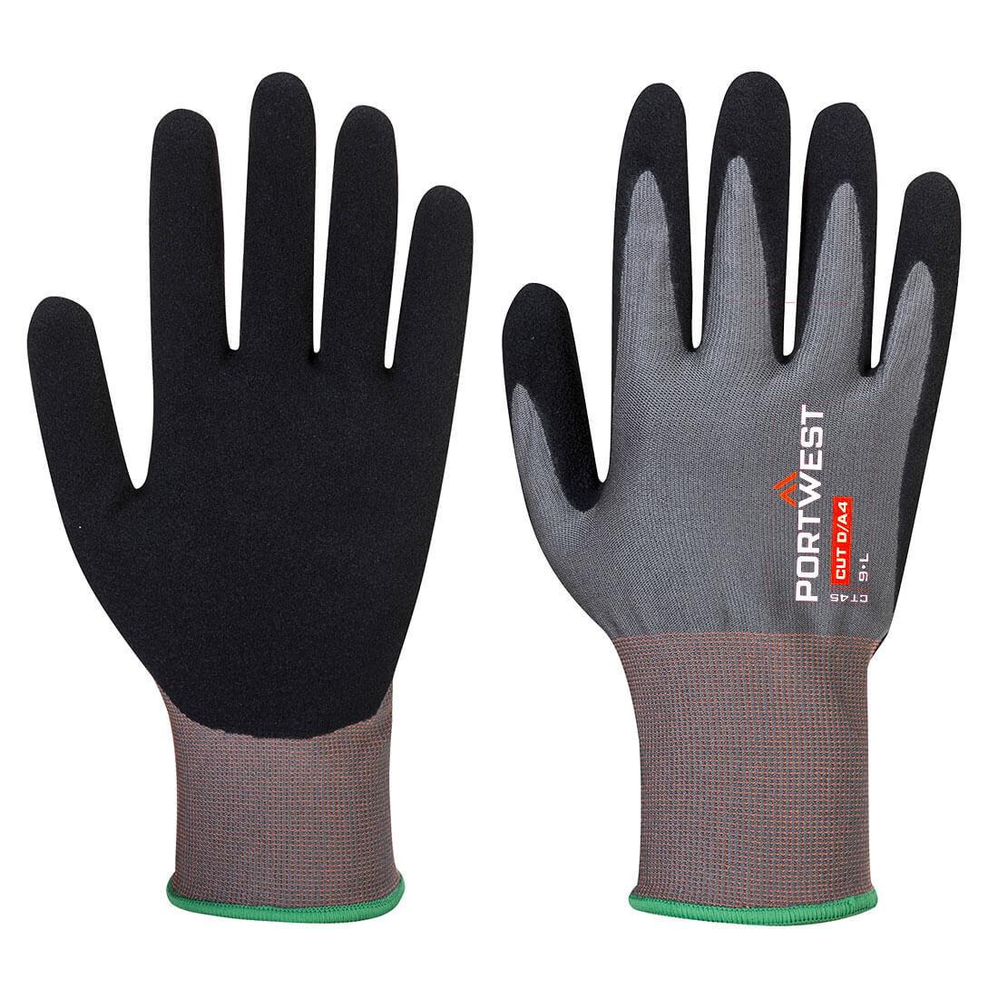 Neprořezné rukavice s nitrilovou pěnou Barva: šedá-černá, Velikost: L