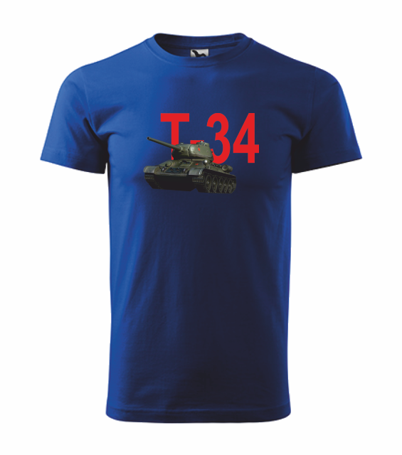 Tričko pánské/dětské TANK T-34 Barva: královská modrá, Velikost: L