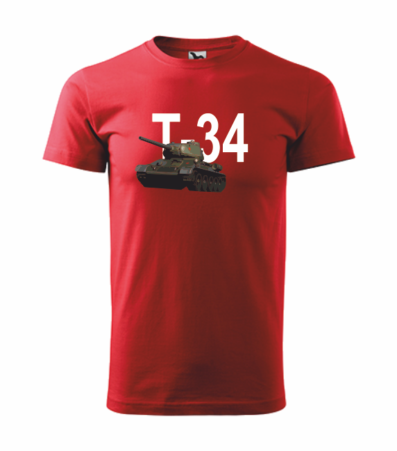 Tričko pánské/dětské TANK T-34 Barva: červená, Velikost: 3XL