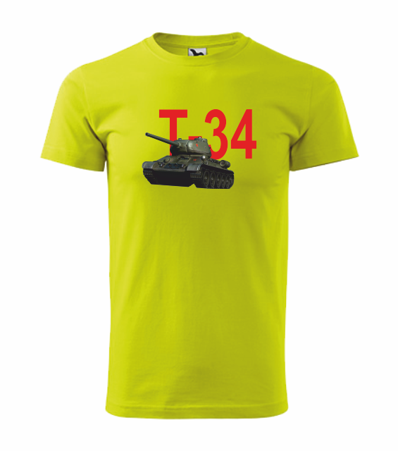 Tričko pánské/dětské TANK T-34 Barva: limetková, Velikost: XL
