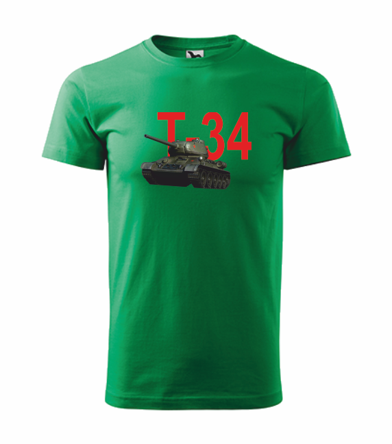 Tričko pánské/dětské TANK T-34 Barva: středně zelená, Velikost: L