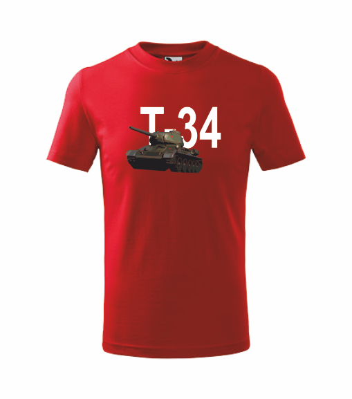 Tričko pánské/dětské TANK T-34 Barva: červená, Velikost: 134 cm/8 let