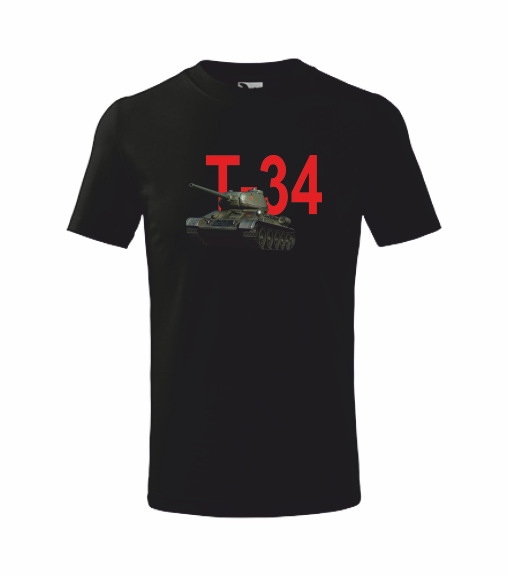 Tričko pánské/dětské TANK T-34 Barva: červená, Velikost: 158 cm/12 let