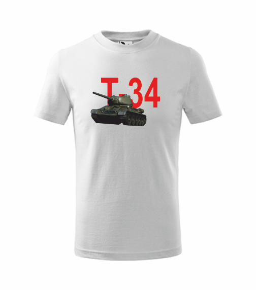 Tričko pánské/dětské TANK T-34 Barva: bílá, Velikost: 146 cm/10 let