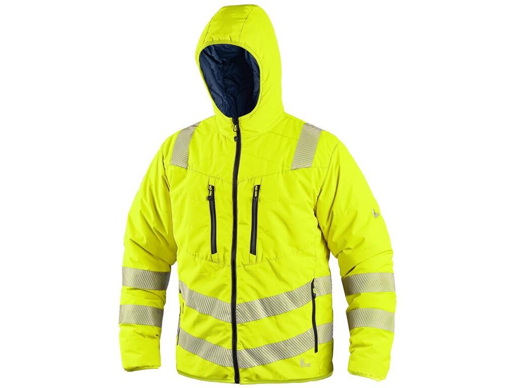 Výstražná oboustranná bunda CXS CHESTER Barva: žlutá-námořní modrá, Velikost: S