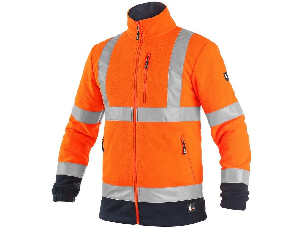 Fleecová bunda CXS PRESTON Barva: oranžová-námořní modrá, Velikost: S