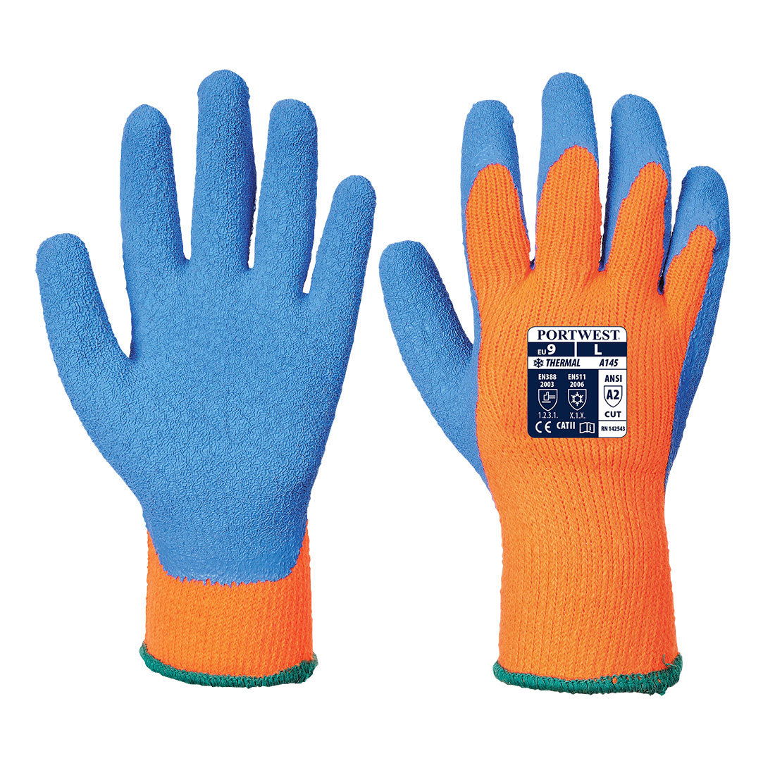 Rukavice Cold Grip Barva: oranžová-námořní modrá, Velikost: L