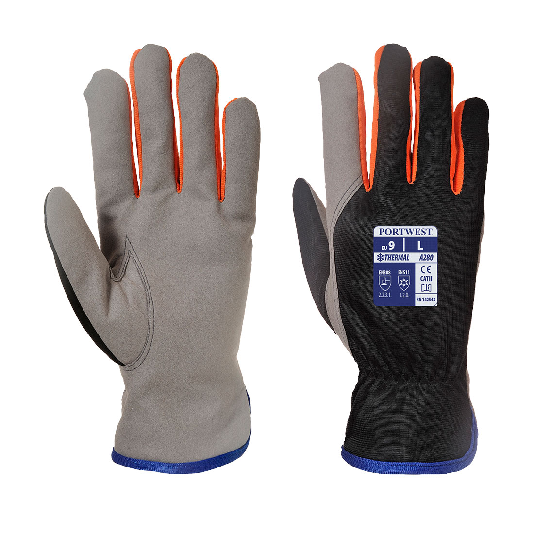 Zimní rukavice Wintershield Barva: černá-oranžová, Velikost: L