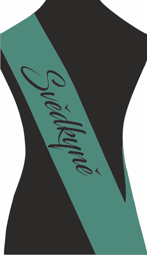 Šerpa SVĚDKYNĚ Barva: emerald, Barva potisku: černá, Fonty písma: Blacksword