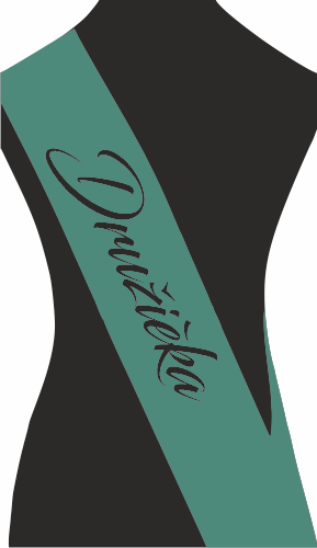 Šerpa DRUŽIČKA Barva: emerald, Barva potisku: černá, Fonty písma: Blacksword