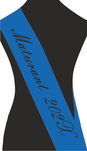 Šerpa MATURANT Barva: modrá, Barva potisku: černá, Fonty písma: Embassy BT