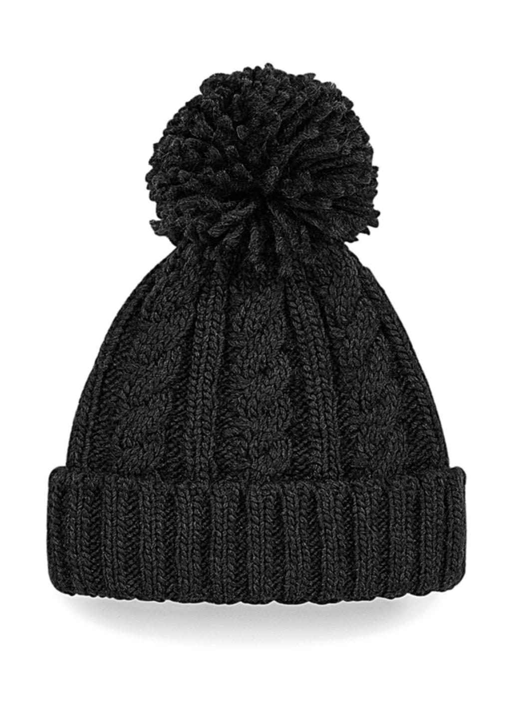 Čepice Cable Knit Melange Beanie Barva: černá, Velikost: uni