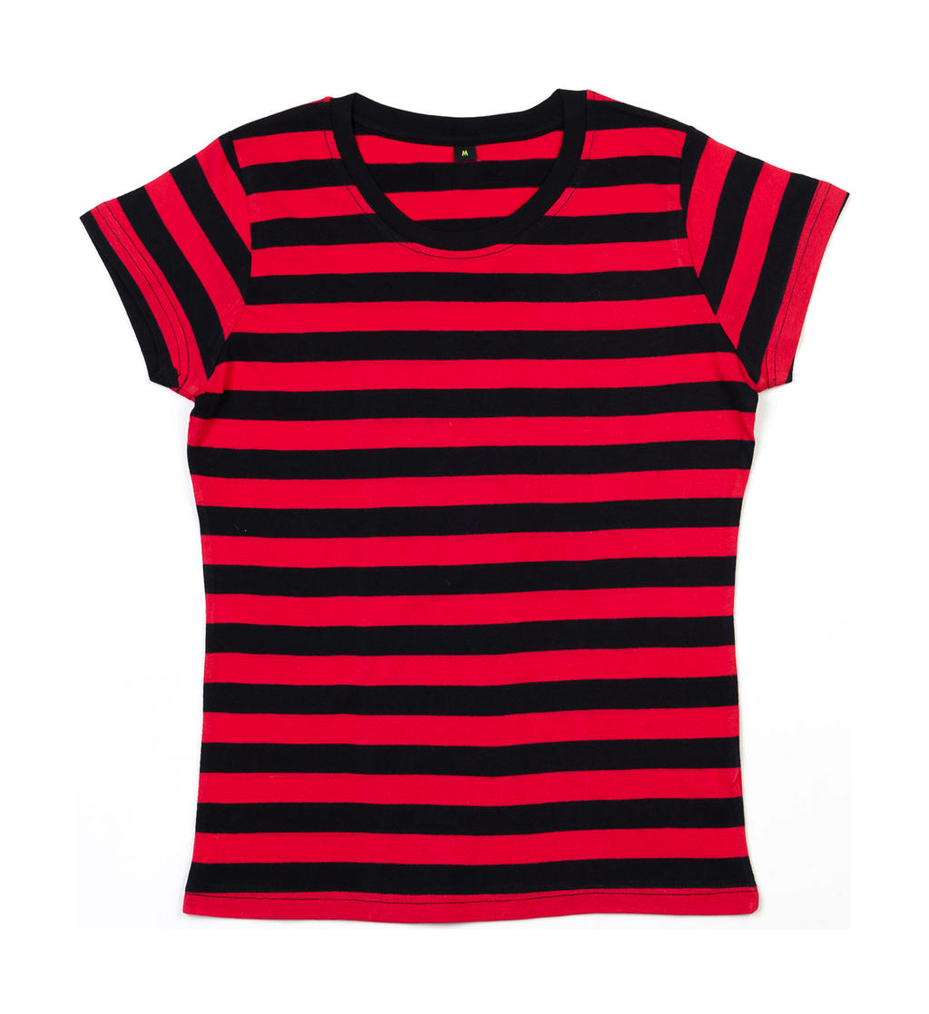 Dámské pruhované tričko M110S Barva: černá-červená, Velikost: XL