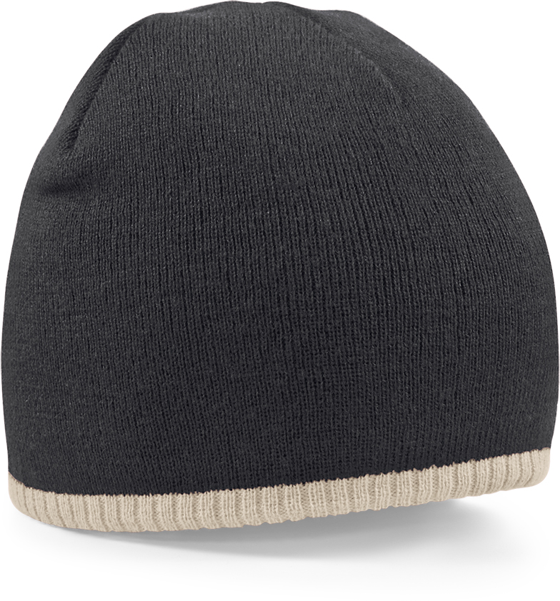 Dvoubarevná zimní čepice Beanie Barva: černá-naturální, Velikost: uni