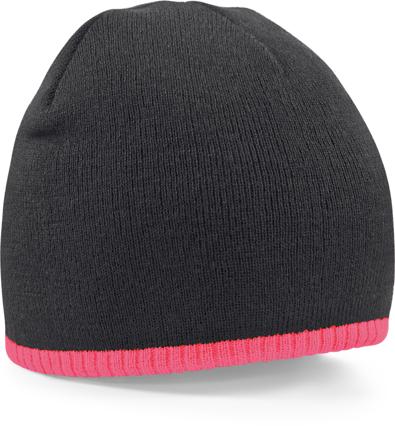 Dvoubarevná zimní čepice Beanie Barva: černá-purpurová, Velikost: uni