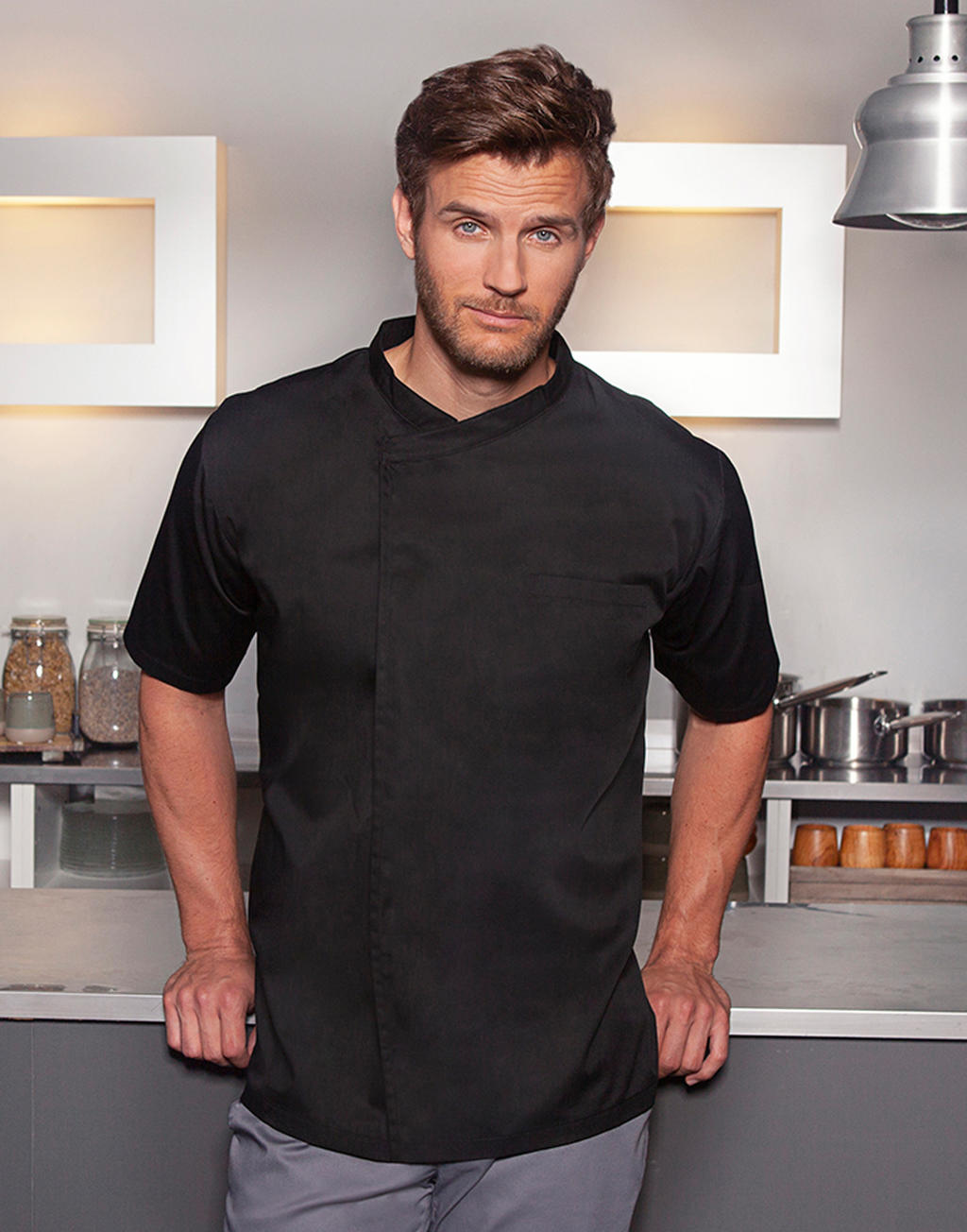 Kuchařská košile Basic Short Sleeve Barva: černá, Velikost: L