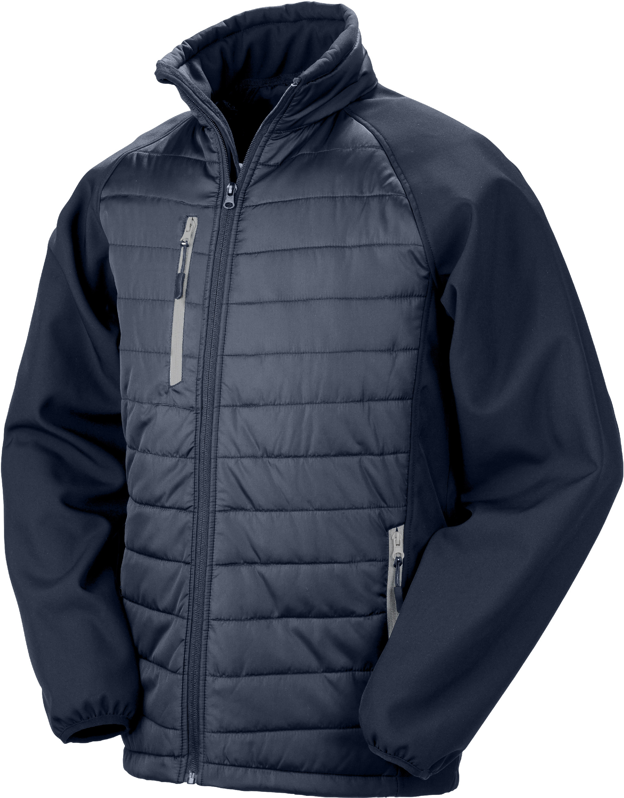 Polstrovaná softshell bunda Black Compass R237X Barva: námořní modrá-šedá, Velikost: M