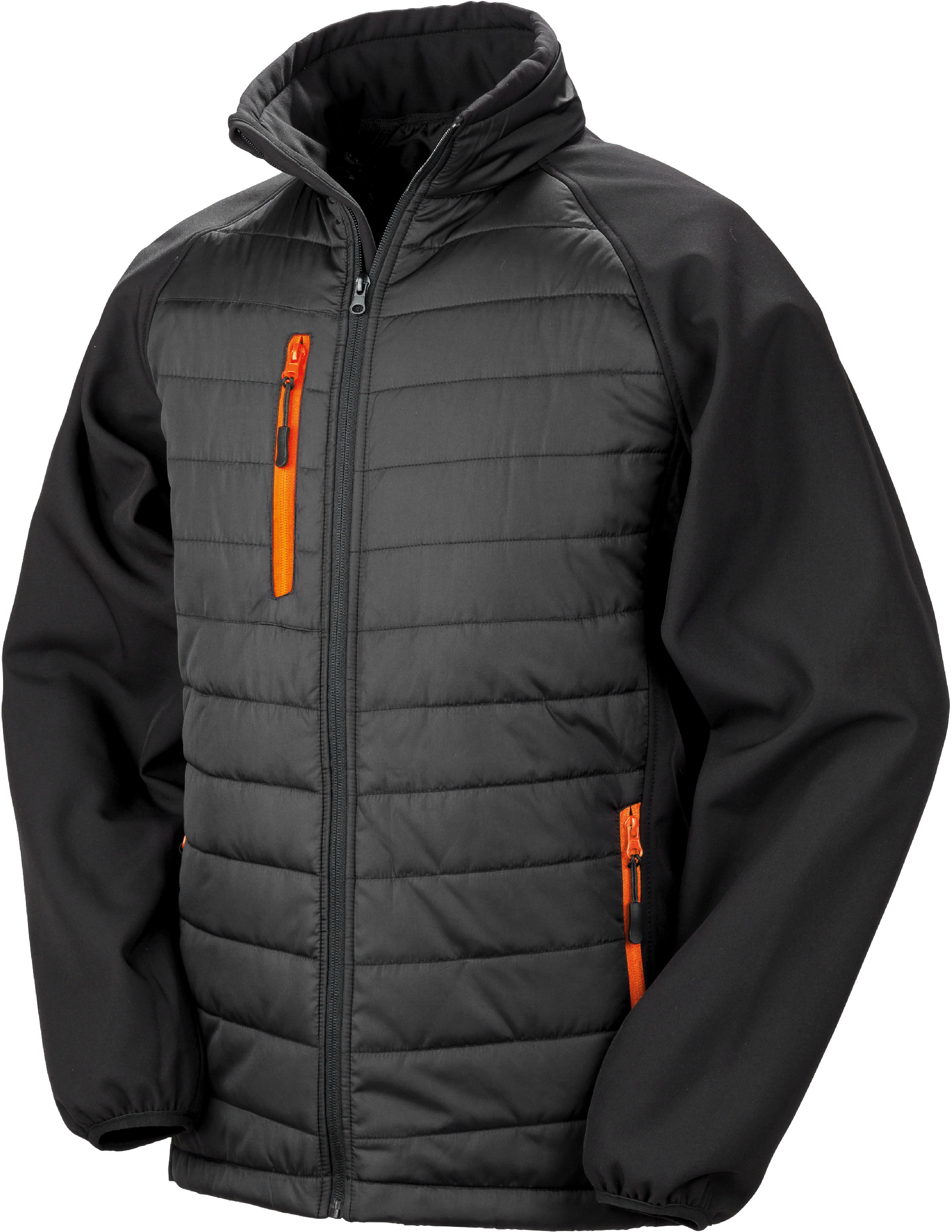 Polstrovaná softshell bunda Black Compass R237X Barva: černá-oranžová, Velikost: L