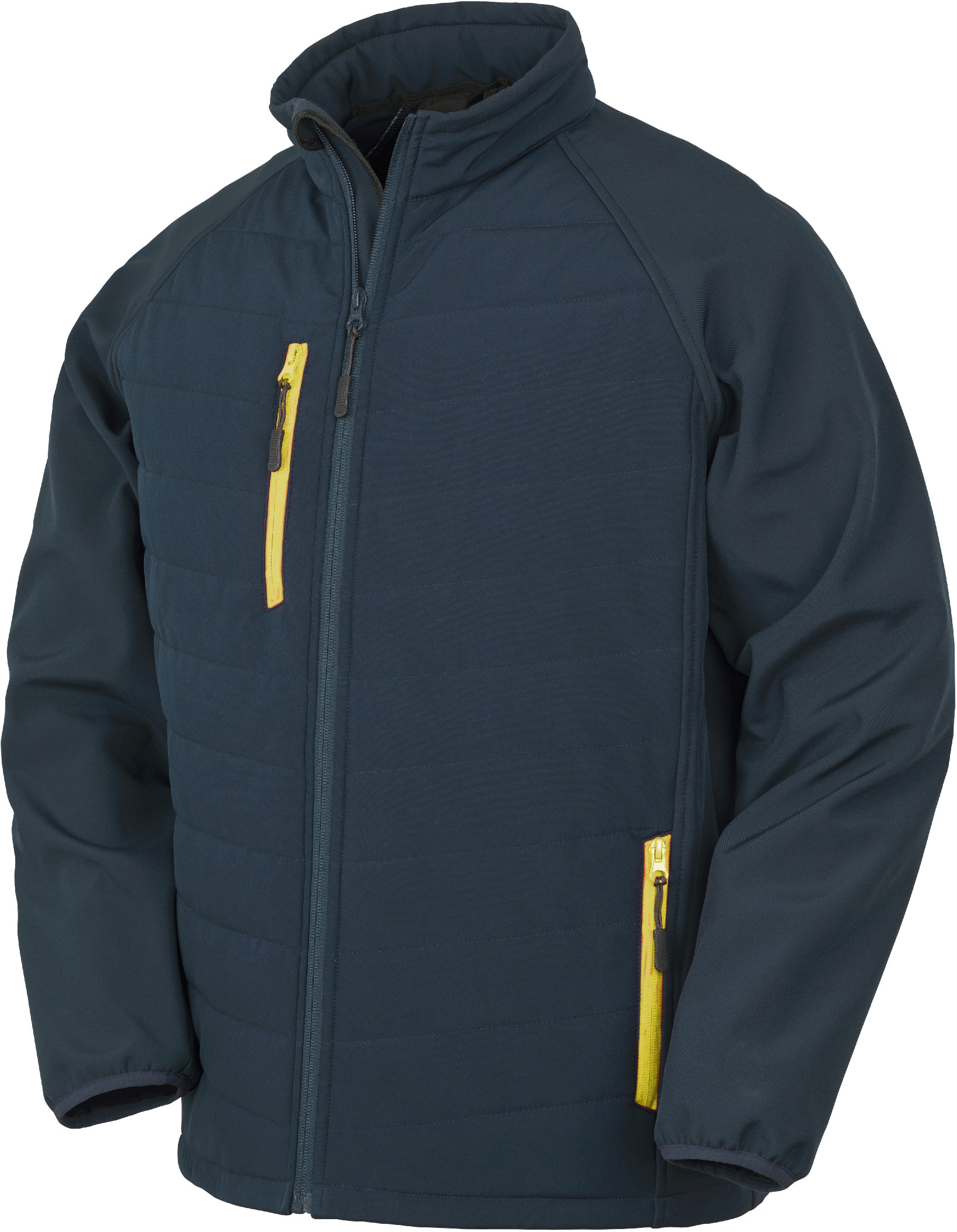 Polstrovaná softshell bunda Black Compass R237X Barva: námořní modrá-žlutá, Velikost: XL