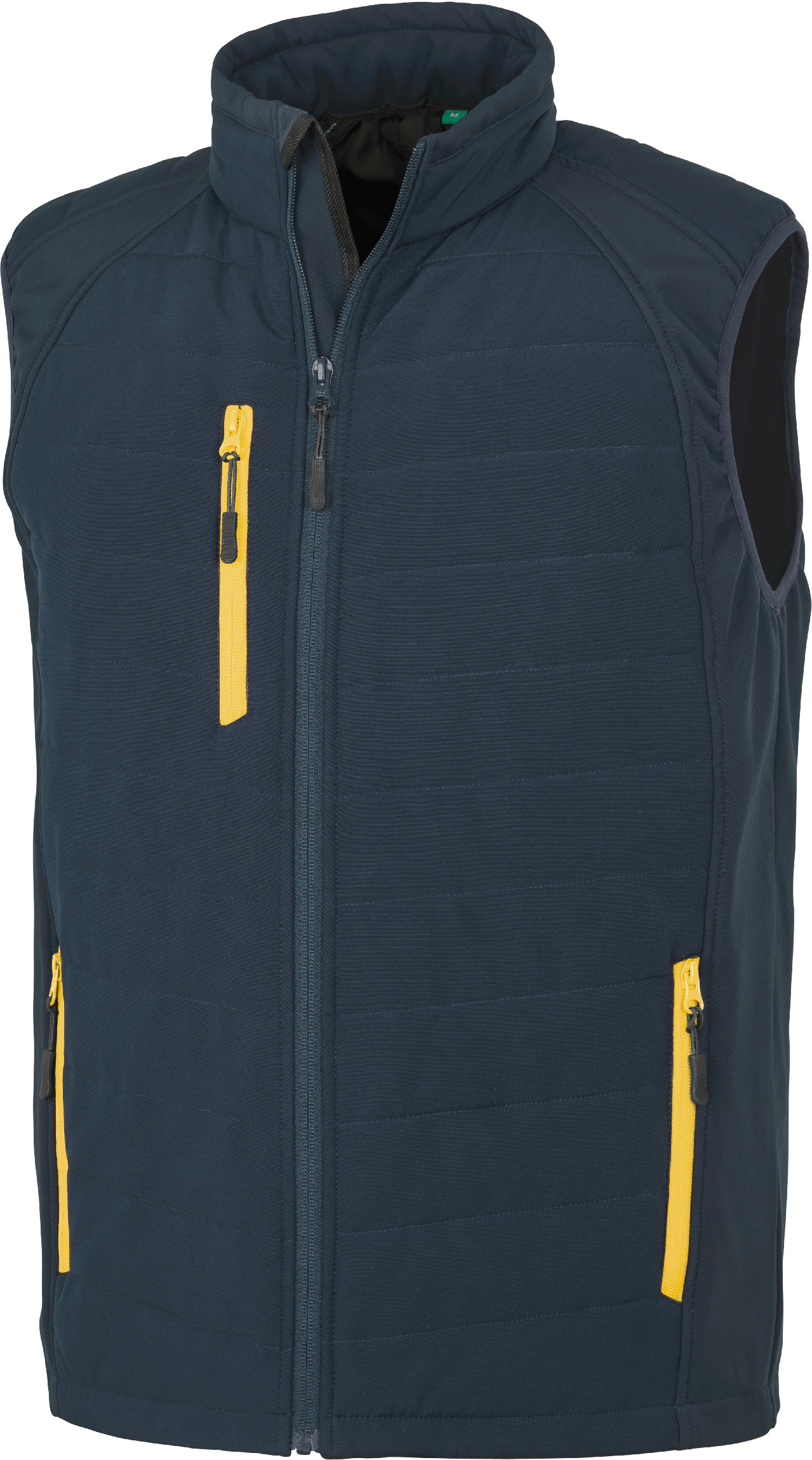 Polstrovaná softshell vesta Compass R238X Barva: námořní modrá-žlutá, Velikost: S