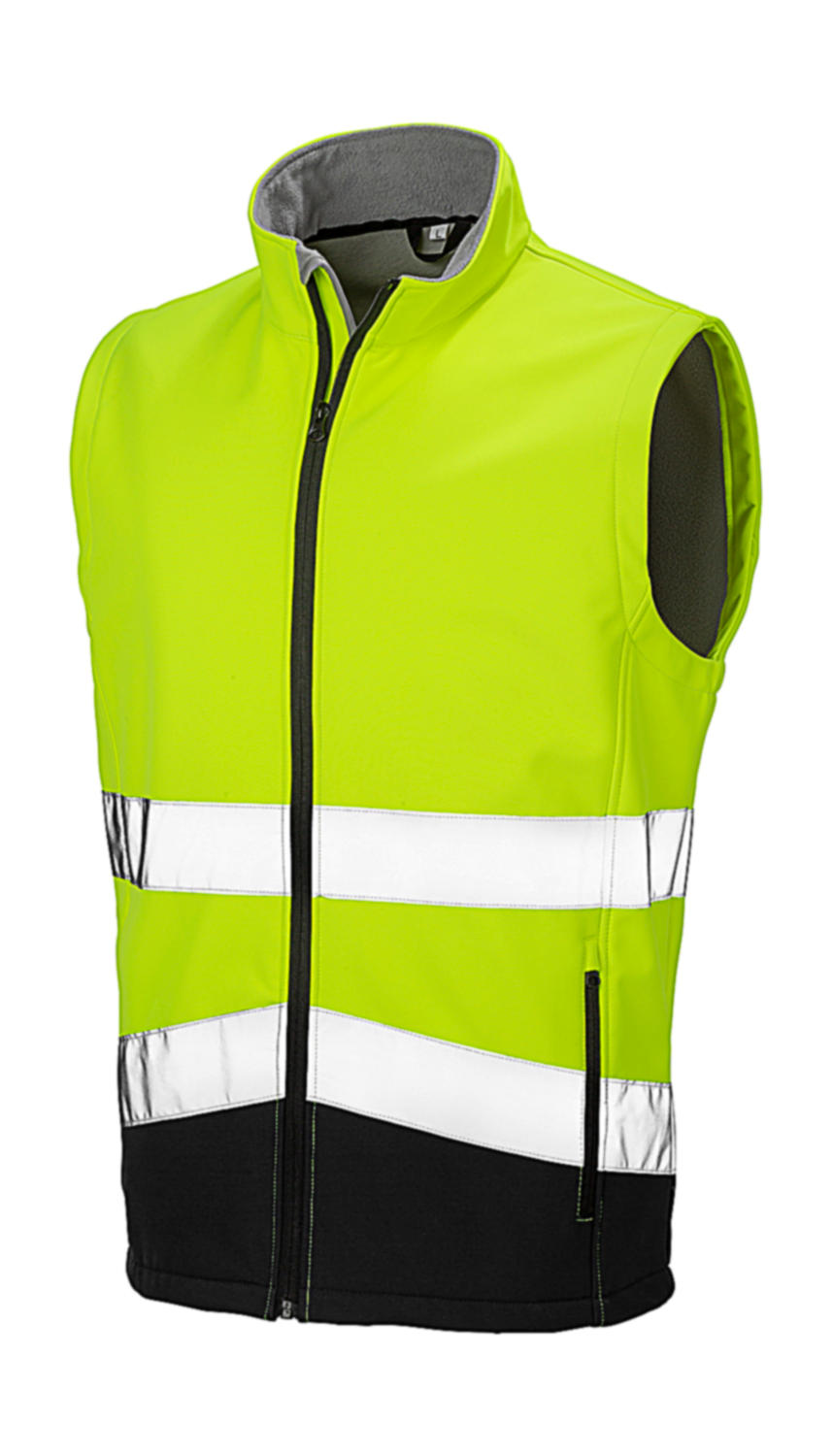 Potisknutelná reflexní Safety Softshell vesta Barva: žlutá-černá, Velikost: M