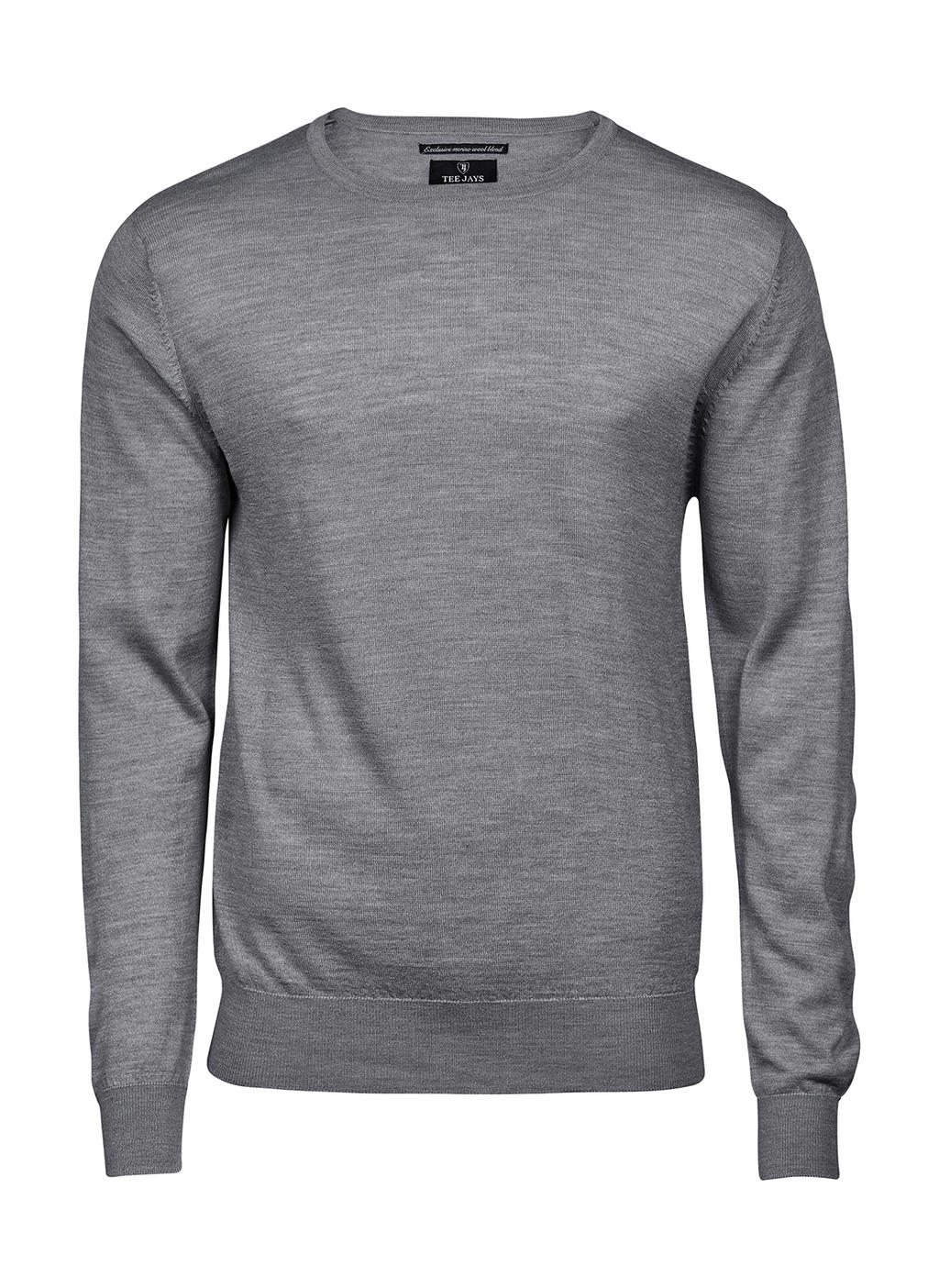 Pánský svetr s merinem Barva: tmavě šedý melír, Velikost: XL