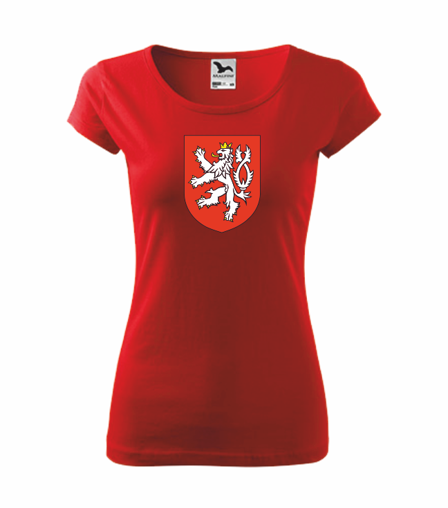 Dámské tričko ČESKÝ LEV 2 Barva: červená, Velikost: XS