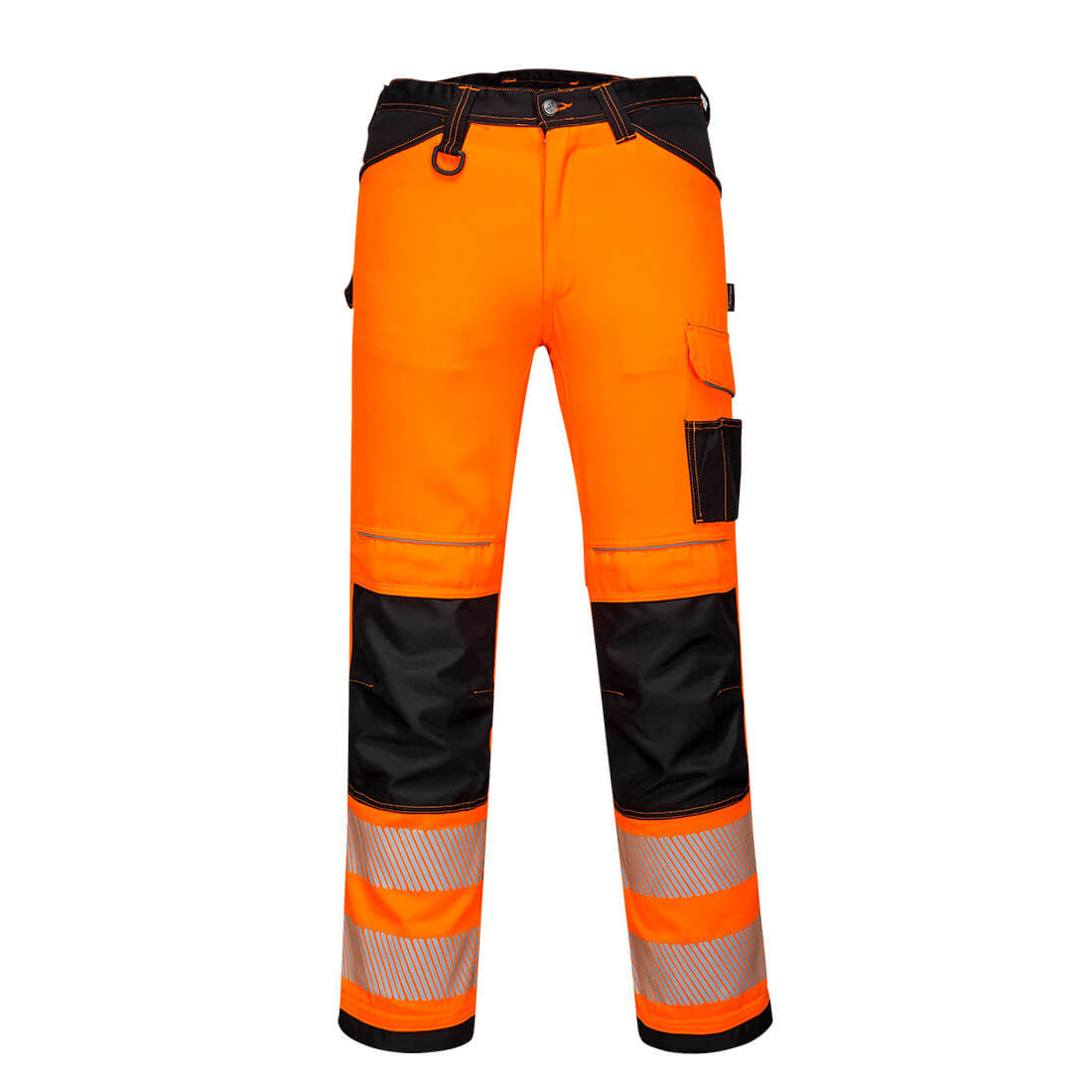 Dámské strečové reflexní kalhoty PW3 Hi-Vis Barva: oranžová-černá, Velikost: 34