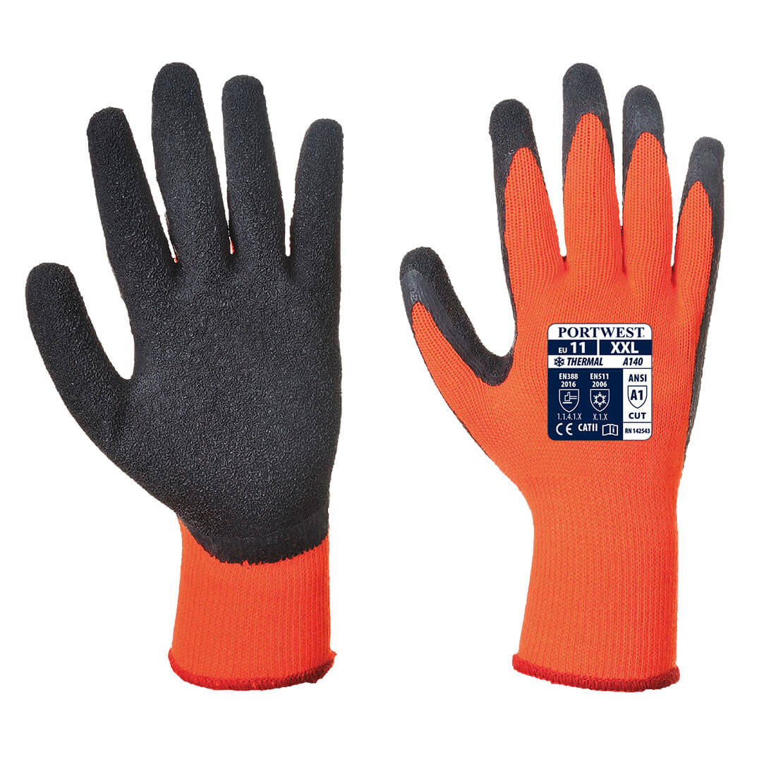 Zateplené rukavice Thermal Grip Barva: oranžová-černá, Velikost: M