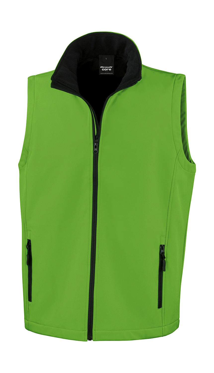 Potisknutelná Softshell Vesta Barva: zelená-černá, Velikost: XL