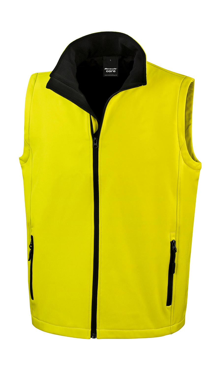 Potisknutelná Softshell Vesta Barva: žlutá-černá, Velikost: XL