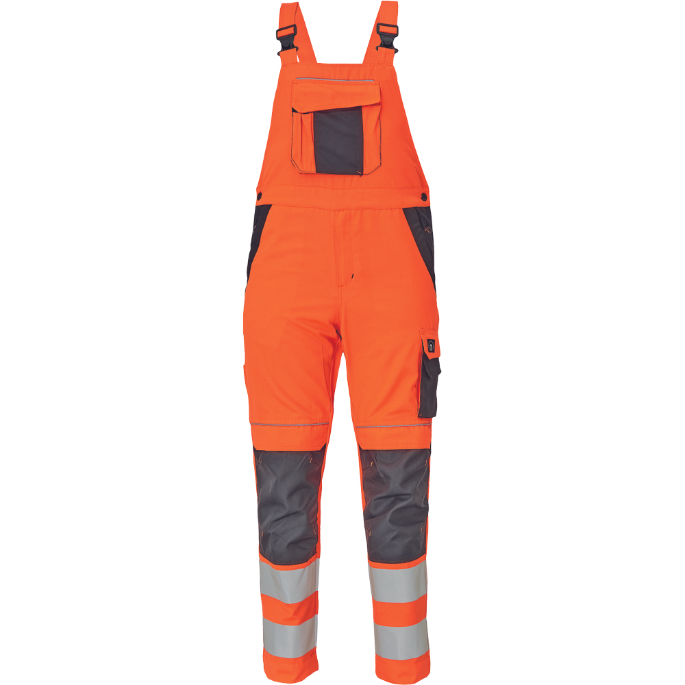 Pracovní laclové kalhoty MAX VIVO HV Barva: oranžová-černá, Velikost: 48