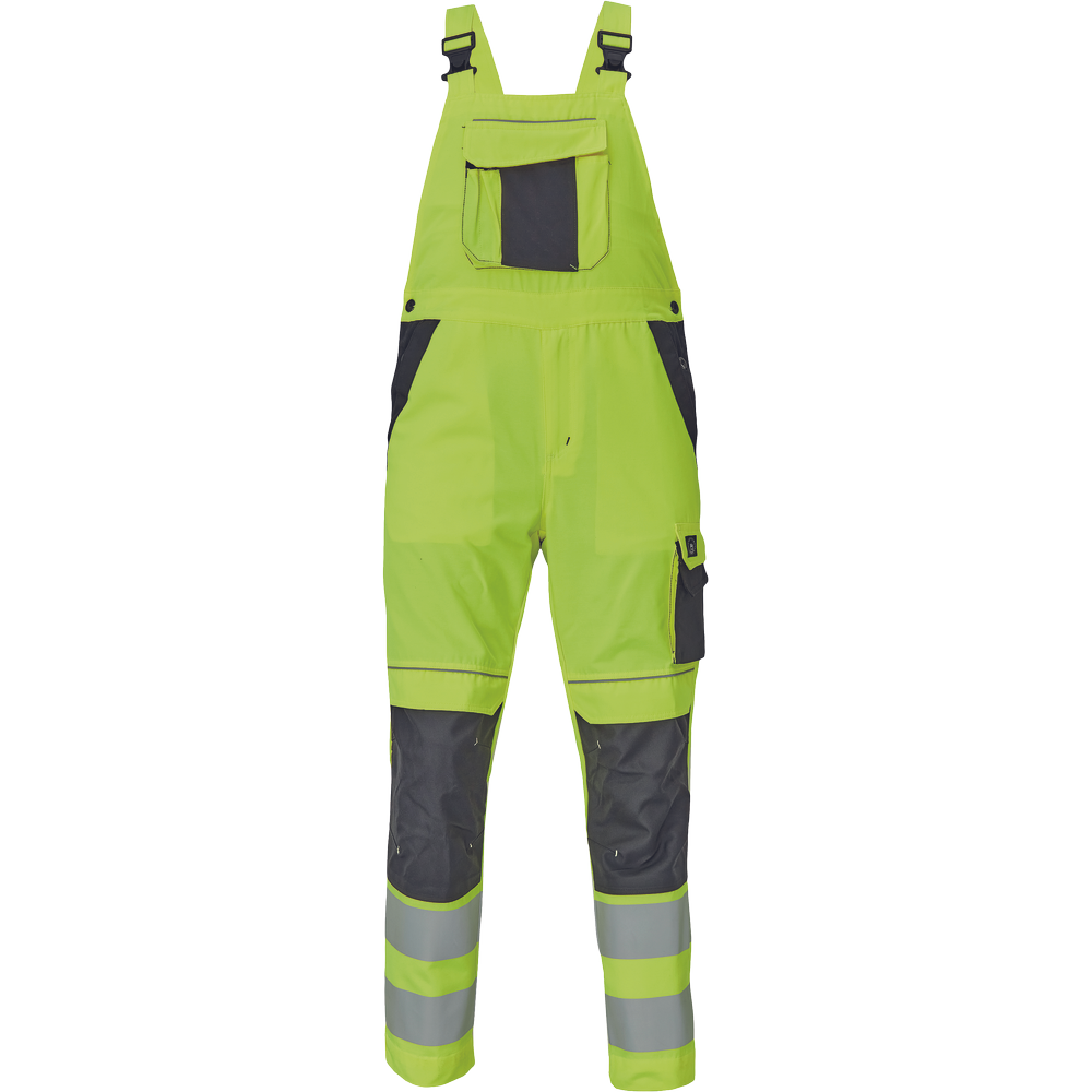 Pracovní laclové kalhoty MAX VIVO HV Barva: žlutá-černá, Velikost: 58