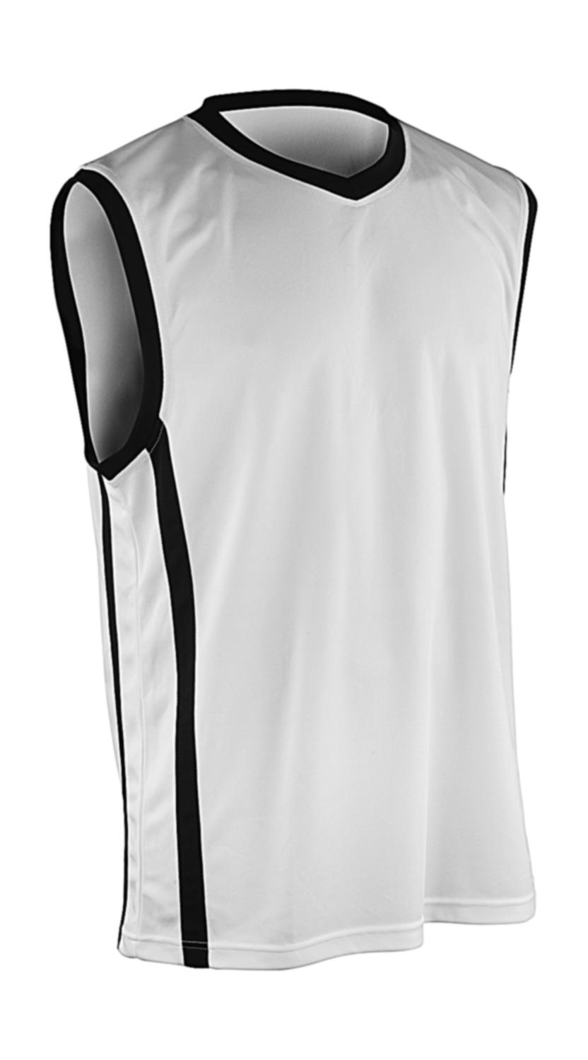 Pánský Quick Dry Basketball Top Barva: bílá-černá, Velikost: XS
