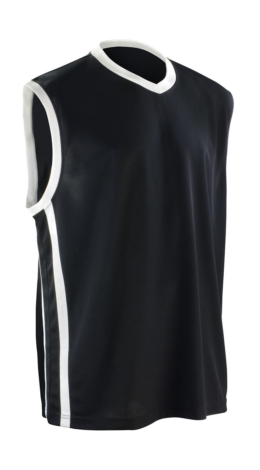 Pánský Quick Dry Basketball Top Barva: černá-bílá, Velikost: XS