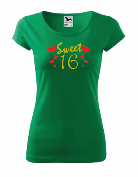 Narozeninové tričko SWEET Barva: středně zelená, Velikost: XS