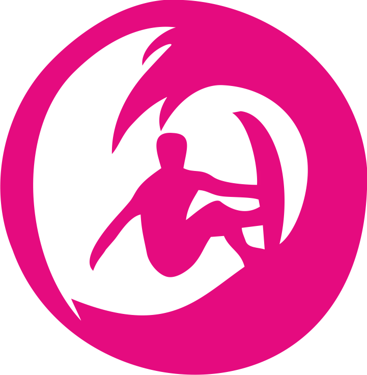 Potisk SURFISTA Barva: neon pink, Velikost motivu: 8 cm