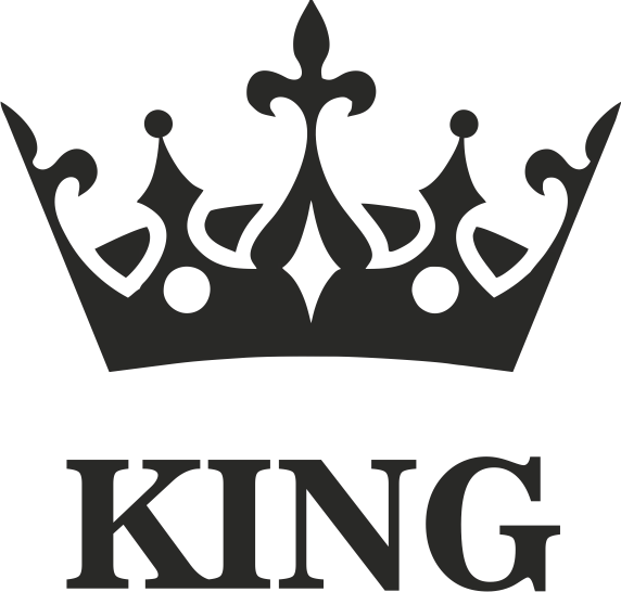Potisk KING Barva: černá, Velikost motivu: 8 cm