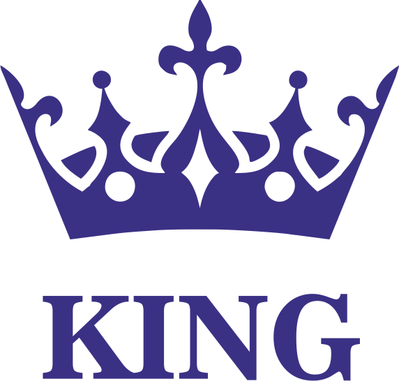 Potisk KING Barva: královská modrá, Velikost motivu: 8 cm