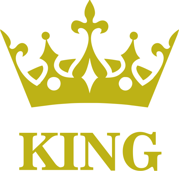Potisk KING Barva: zlatá, Velikost motivu: 8 cm