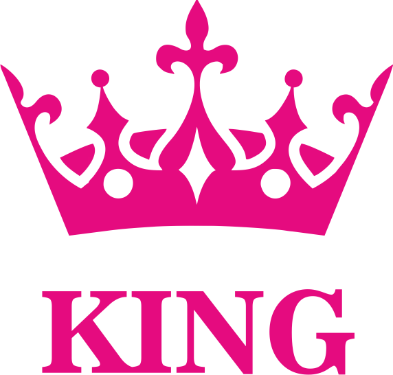 Potisk KING Barva: neon pink, Velikost motivu: 8 cm